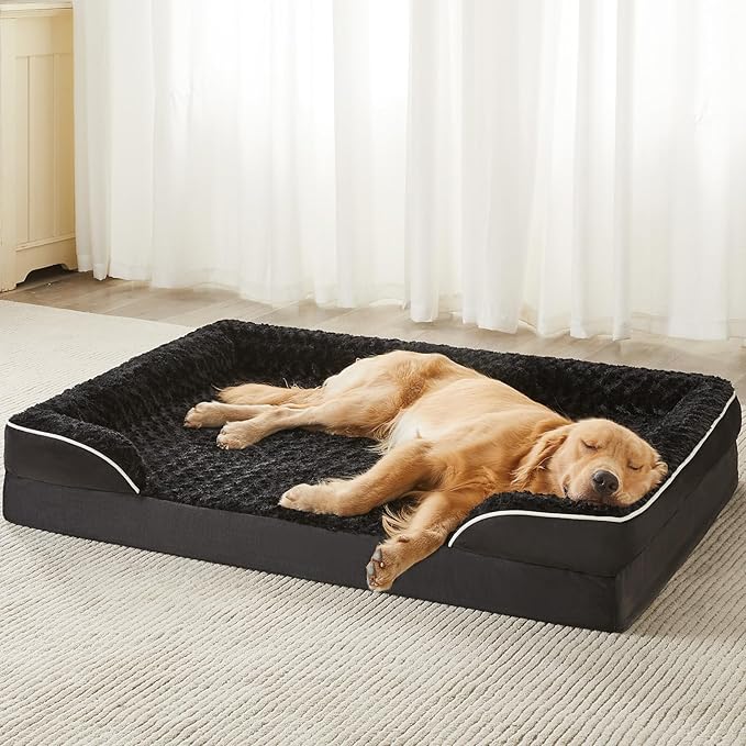 WNPETHOME Dog Beds for Large Sized Dogs, Washable Orthopedic Dog Couch Sofa Bed with Waterproof Lining & Non-Skid Bottom for Pet Sleeping