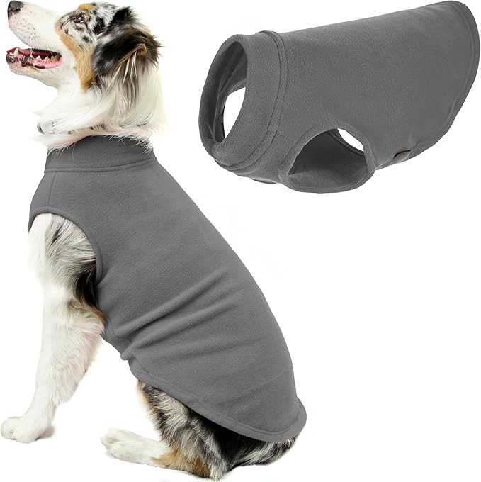 Gooby - Stretch Fleece Vest, Pullover Fleece Vest Jacket Sweater for Dogs, Gray, 4X-Large Length (21")