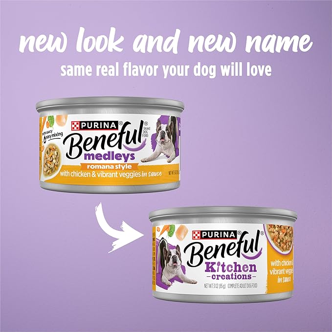 Purina Beneful Kitchen Creations With Chicken and Vibrant Veggies in Sauce Wet Dog Food - (Pack of 12) 3 oz. Cans