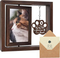 SHOW-YA Cat Memorial Gifts for Loss of Cat - Pet Memorial Gifts Cat,Loss of Cat Sympathy Gift, Cat Passing Away, Pet Remembrance Gift Cat,Rotating Wooden Cat Picture Frame 4x6 Photo