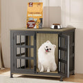 26'' Dog Crate Furniture Large Breed Dog Crate Dog Kennels for Inside Wooden Dog Crates End Table Heavy Duty Indoor Combination Cage for Medium to Large Dogs Maple