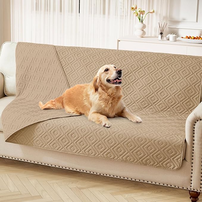 hyha Waterproof Dog Blanket, Soft Dog Bed Cover Pet Blankets, Waterproof Sofa Couch Cover for Dogs Washable, Reversible Pet Couch Covers for Sofa Furniture (52x82 Inch, Camel/Camel)