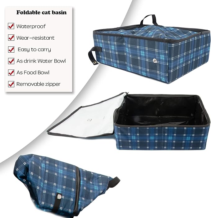 Pop up Large Cat Carrier, 30'' L Kennel Soft Crates with Portable Mini Cat Carrier,Travel Littler Box, Mattress,Food Bowl,4 Stakes and Carry Bag