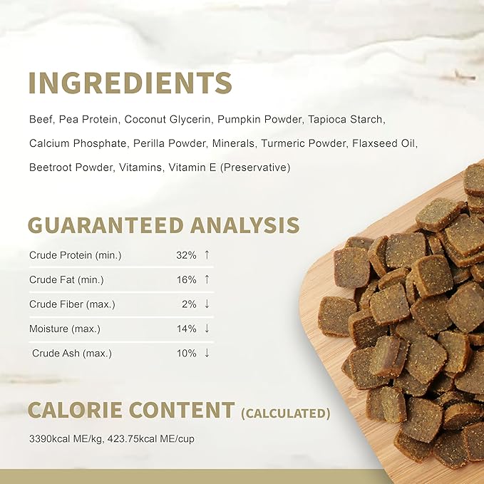 Herz Air-Dried Dog Food – New Zealand Grass-Fed Beef Recipe 2 lb, Single Pure-Meat, Grain Free, All Natural, High Protein, Limited Ingredients
