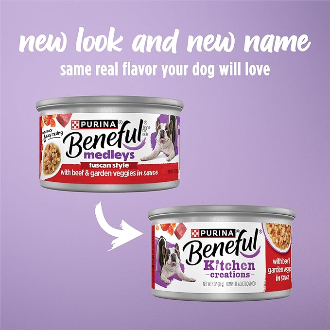 Purina Beneful Kitchen Creations With Beef and Garden Veggies in Sauce Wet Dog Food - (Pack of 12) 3 oz. Cans