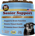 Natural Dog Company Senior Dog Vitamins Chew for Brain, Heart & Eye Health - Cognitive Support, Vision Clarity & Cardiovascular Function with Omega-3s, Lion’s Mane Senior Dog Supplements, 90 cnt