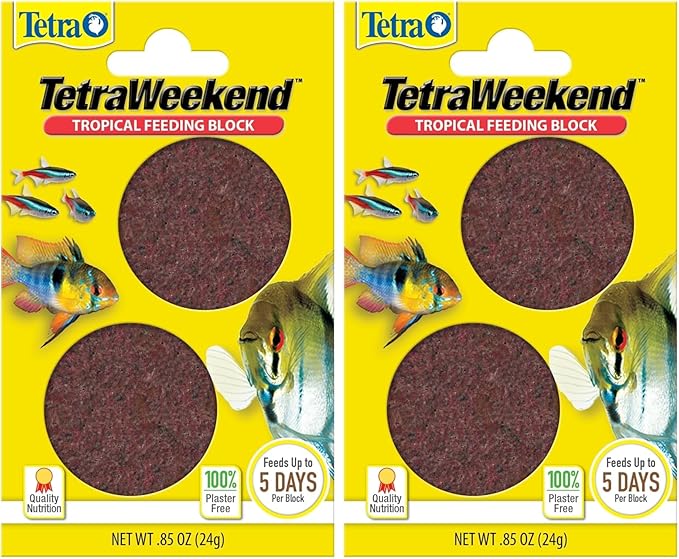 Tetra Fish Food for Tropical Fish, 0.85 Ounce | Weekend Vacation Feeder | Slow-Release | Pack of 2