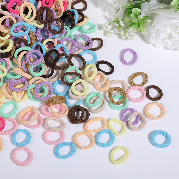 300 Pcs Dog Hair Ties, 1 Inch Nylon Seamless Hair Bands for Small Dog Puppy Girl, Yorkie, Knots, Ponytails, Mixedcolor