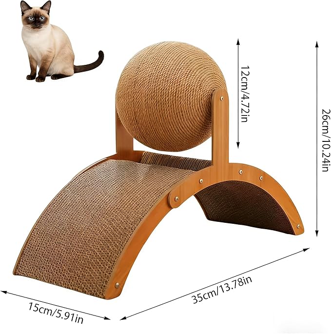 Interactive Scratch Pad for Cats,Ferris Wheel Design,Cat Scratching Post Design with Arch Bridge Balls-Stylish Cat Scratching Board for Kittens,Relieving Stress,Nail Grinding Biting Prevention