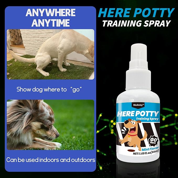 Dog Pee Spray Set, Includes Here Potty & Not Here Training Spray, Potty Training Spray for Dogs, Helps Dogs Develop Proper Potty Habitss (1.69 fl oz Each)