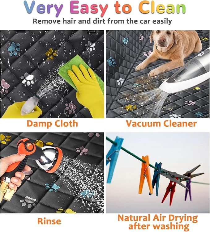 URPOWER Dog Car Seat Cover for Pets 100% Waterproof Seat Cover Hammock 600D Heavy Duty Scratch Proof Nonslip Durable Soft Back Seat Covers for Full Size Trucks