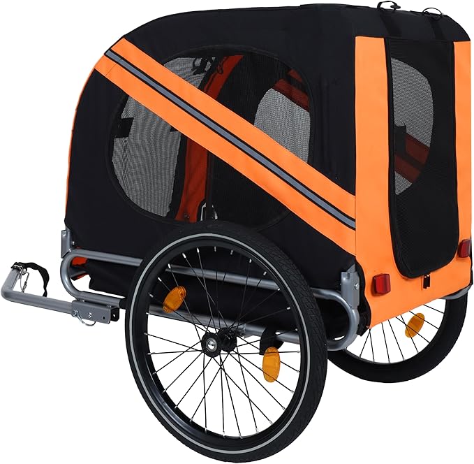 Large Dog Bike Trailer, All-Terrain Pet Carrier, Cargo Carrier, Durable Steel Frame for Travel, Cycling, Outdoor Adventures
