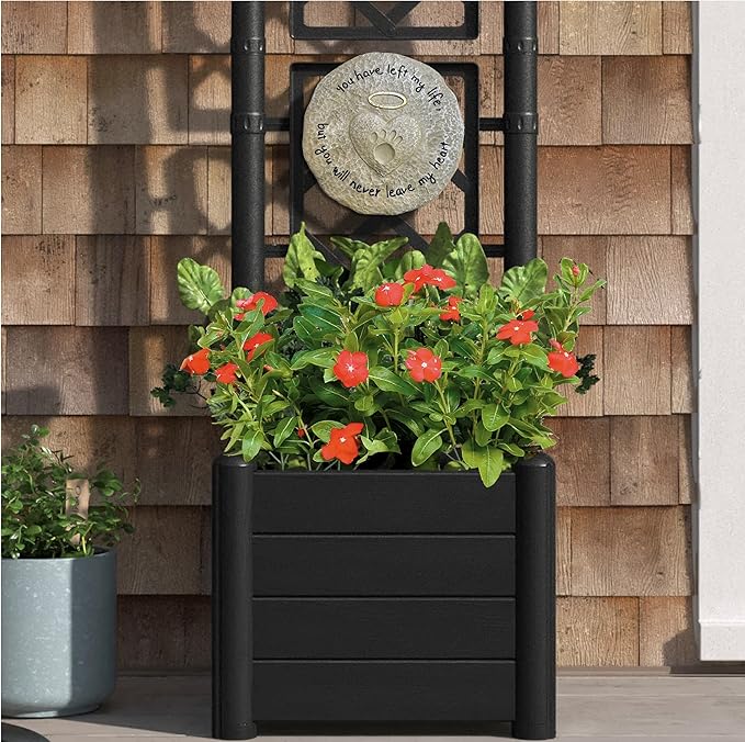 Lily's Home Pet Memorial Stone - Cat or Dog Grave Marker - Durable Waterproof Garden Memorial Stone for Indoor and Outdoor Use - Sympathy Gift for Pet Loss - Heart with Paw