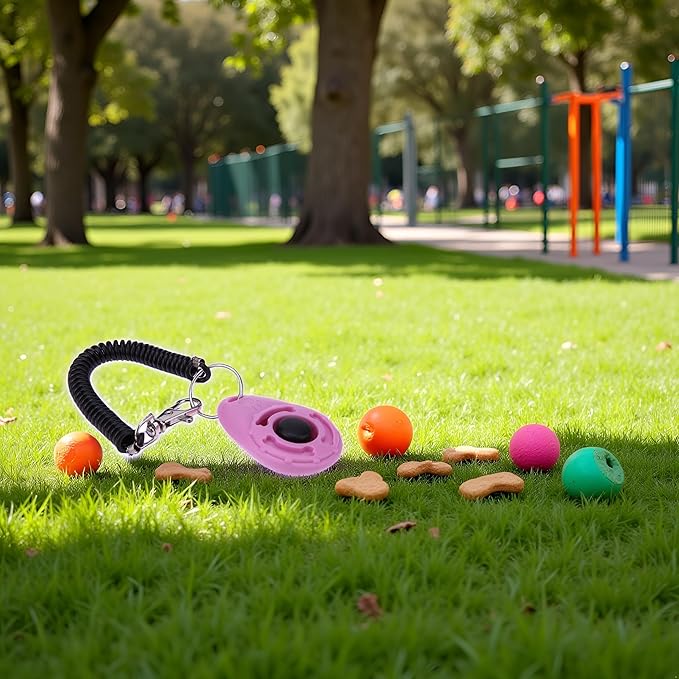 1pc Pink Clicker Easy to Use with Button Dog Training Accessories Strong and Long-Lasting,Training and Behavior Aids