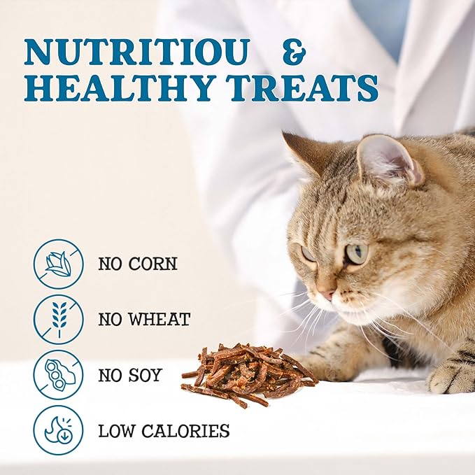 Wild Meadow Farms - Cat Treats - Meat 'N Greets - Soft Jerky Treats with Real Meat, High Protein, Grain-Free, Perfect for Training & Rewarding, All Natural Snacks for Cats - Lamb Flavor