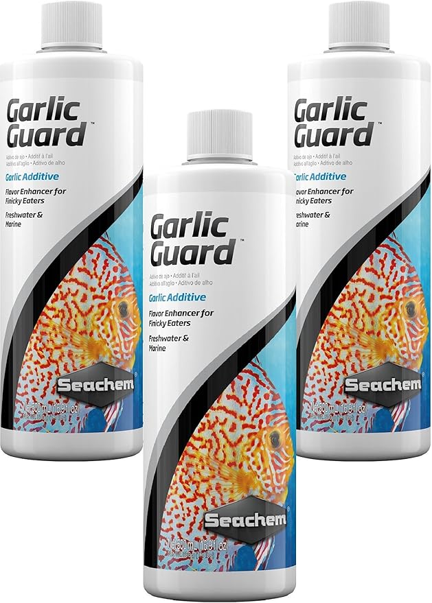 Seachem Garlic Guard Additive Flavor Enhancer for Finicky Eaters Freshwater and Marine, 17 Ounce (3 Pack)
