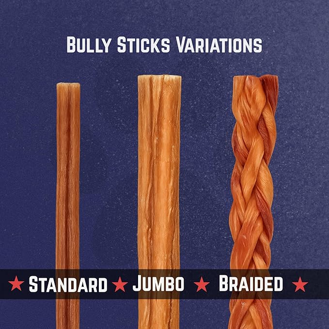 Devil Dog Pet Co. Bully Sticks – 6 Inch, 25 Pack, Standard Sized Dog Chews, 100% Natural, Single Ingredient, Free-Range Grass-Fed Beef – Long Lasting, Rawhide-Free Treats for Dogs