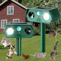 2Pack 2026 Ultrasonic Animal Repellent Outdoor Deer Repellent Devices Solar Animal Repeller Motion Activated Deterrent to Scare Cat Squirrel Rabbit Raccoon Skunk with LED Flash Lights for Yard Lawn