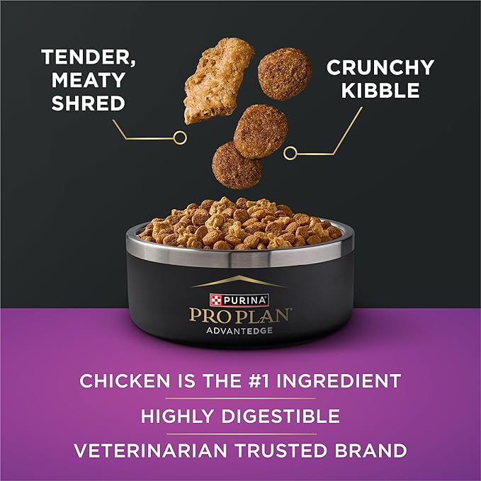 Purina Pro Plan AdvantEDGE Senior Support Plus Shredded Blend Chicken and Rice Formula Dry Dog Food - 12 lb Bag