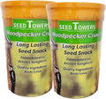 Wildlife Sciences Songbird Treats Seed Tower 2 Packs | Bundle of 2 | 1.5-2 lb Seed Log Towers for Wild Birds (Woodpecker Crunch)