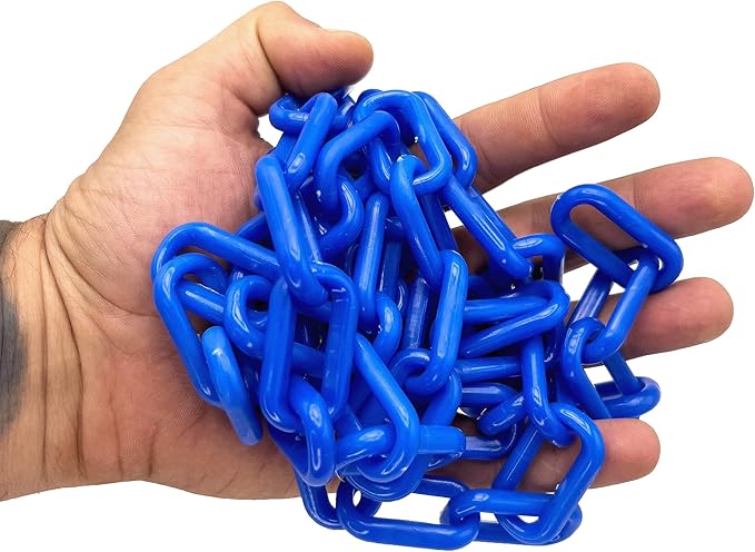 by M&M 2006 5ft Medium Blue Plastic Bird Toy Chain - Classic Bird Foot Toy, Long Length, Tons of Uses, Easy for Birds to Grab with Beaks and Feet, Bright Color