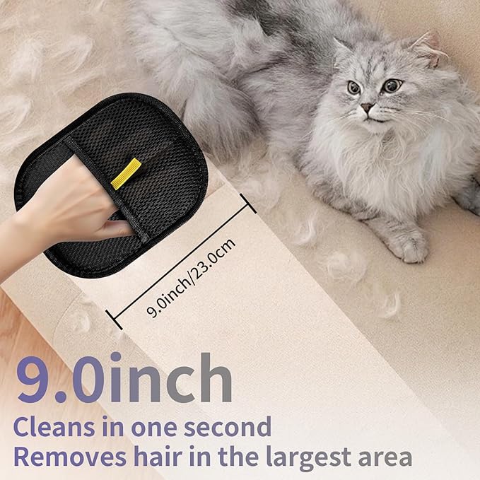 Hair Remover Glove,2026 Updated Cat and Dog Hair Removal Tool.Reusable Electrostatic Hair Removal Gloves.Suitable for Sofas,Bed Sheets,Clothing,Car Seats.