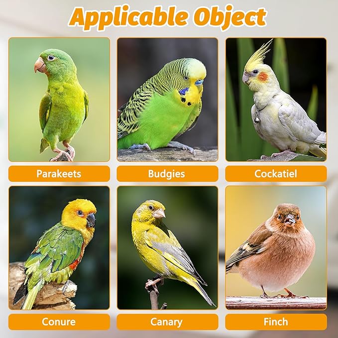 BNOSDM Automatic Bird Water Dispenser 2 Pcs No Mess Parrot Cage Water Feeder Drinker Suspended Bird Drinking Device Parakeet Cage Accessories for Budgies, Cockatiel, Conure, Canary, Finch (Blue)