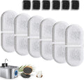 Cat Water Fountain Filter Replacement,12 Pcs(6 Carbon+ 6 Sponge) for Pets Automatic Water Dispenser for Dogs, Compatible with 2.2L/3L/3.2L/3.5L Stainless Steel Cat Fountains