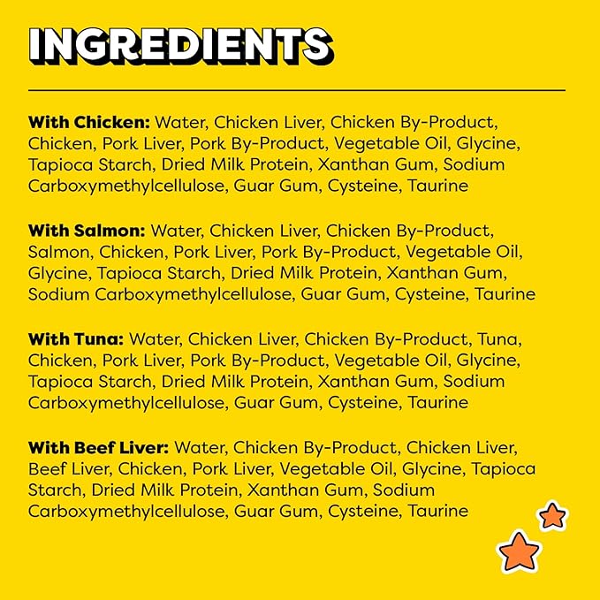 Temptations Creamy Puree Squeezable Lickable Cat Treats, Wet Cat Treats with Beef, Salmon, Chicken, and Tuna Variety Pack, 0.42 oz. Tubes, 48 Count