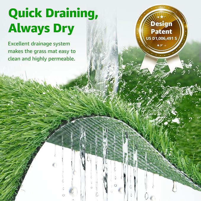Dog Grass Pad with Tray, 45”×29” Large Dog Litter Boxes with Artificial Grass, Reusable Washable Pee Pads for Dogs, Indoor Outdoor Pet Toilet Puppy Training Potty for Balcony