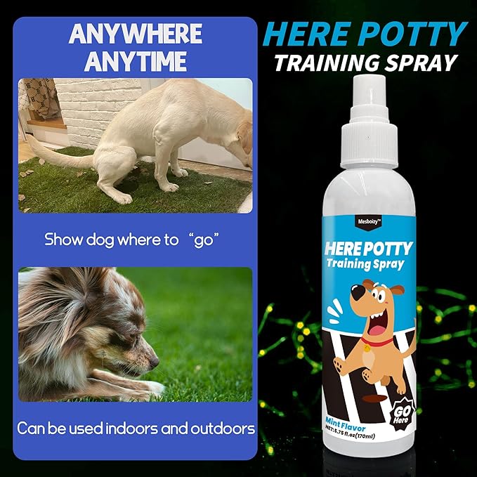 Dog Pee Spray Set, Includes Here Potty & Not Here Training Spray, Potty Training Spray for Dogs, Helps Dogs Develop Proper Potty Habitss (3.38 fl oz Each)