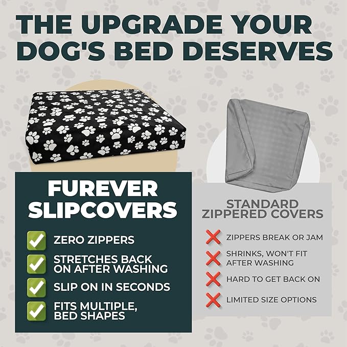 DUKE&LEFTY PetBed Slipcover-Stretch Soft Petbed Cover-Universal-Easy to Remove (Zipper Free)-Navy/Medium