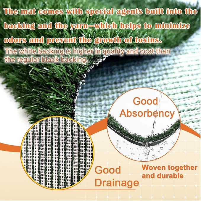 Dog Grass Pad with Tray 25"X20" - Artificial Turf Pet Potty for Apartment Balcony/Patio, Portable Fake Grass Litter Box for Dogs Training, Indoor/Outdoor Reusable Washable Pee Mat