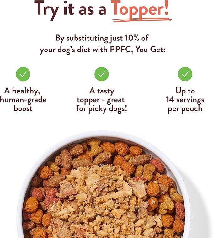 Portland Pet Food Company Fresh Dog Food Pouches - Human-Grade Toppers Wet Pet Meal & Mixers - Gluten-Free Limited Ingredient Tuxedo’s Chicken & Yams - Large & Small Breed Puppy & Senior Dogs - 5 Pack