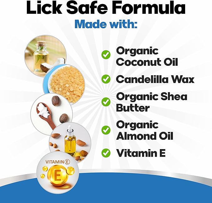 Lick Safe Dog Paw Pad Balm 2 Oz - Dog Nose Balm for Dry Nose - Safe Effective Paw Balm for Dogs to Fix Dry Cracked Paws - Dog Paw Protector from Heat, Sand, Snow - Easy to Use Paw Soother for Dogs