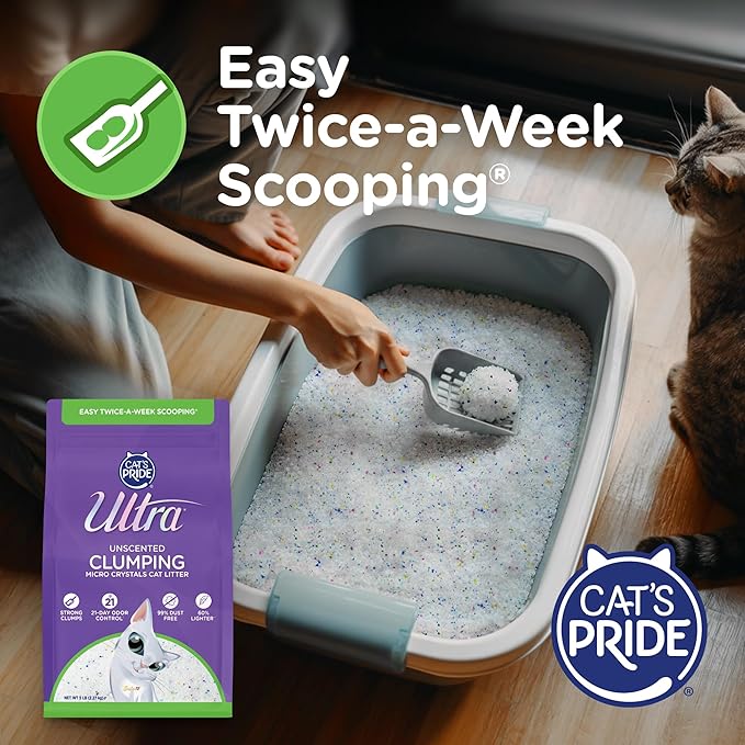 Ultra Clumping Micro Crystals Cat Litter - Dust Free, Soft on Paws, Fragrance Free - 5 Lbs.