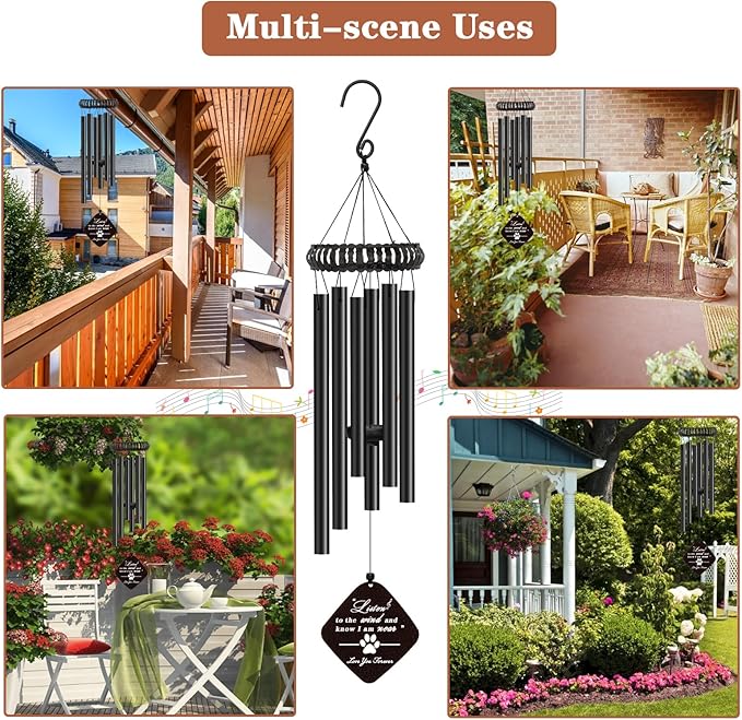 Dog Memorial Gifts for Loss of Dog, 28" Pet Memorial Wind Chime, Loss of Pet Sympathy Passing Away Remembrance Bereavement Gift
