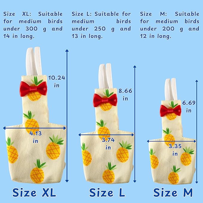 Pigeon Diaper Harness and Bird Leash Set, Birds Diapers for Pigeons and Leash Pigeon Harnesses, Diapers for Birds Cockatiel Parrot Parakeet, Macaw Harness and Leashes Pants (L-Pink Rabbit)