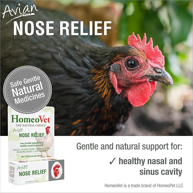 HomeoPet Avian Nose Relief, Safe and Natural Bird and Chicken Supplement, 15 Milliliters
