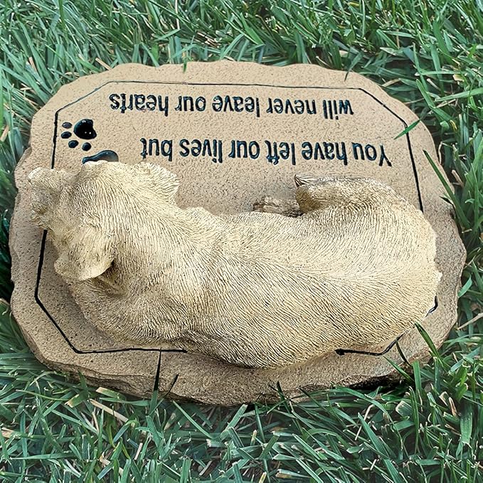 Lily's Home Pet Memorial Stone - Cat or Dog Grave Marker - Durable Waterproof Garden Memorial Stone for Indoor and Outdoor Use - Sympathy Gift for Pet Loss - Dog