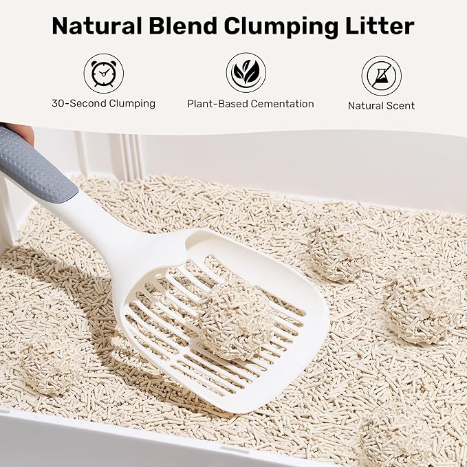 FUKUMARU Tofu Cat Litter - Natural, Unscented, Dust Free, Quick Clumping, 8lb x 2 Bags