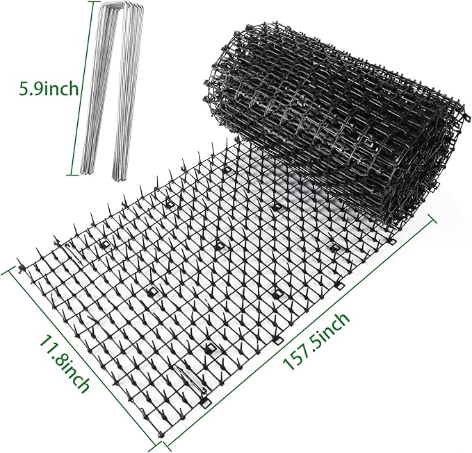 Cat Scat Mat with Spikes 12in x 13ft Scat Mats for Cat Indoor, Cats Scats Mats Anti-Cats Deterrent Mat Prickle Strips Home Spike Deterrent for Outdoor Garden Window Sofa, Black