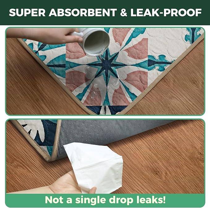 FXW Washable Pee Pads for Dogs, Puppy Pads with Super Absorbent, Specifically Designed for 24inch Cages, 17" x 23" Rectangle, Tie-Dye Beige, 2 Packs