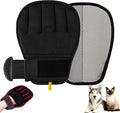 Pet Hair Removal Glove for Cats & Dogs, Patented Adjustable Strap, Reusable Five-Finger Grooming Glove with Secure Non-Slip Fit for Couch, Carpet, Clothing & Car Seat