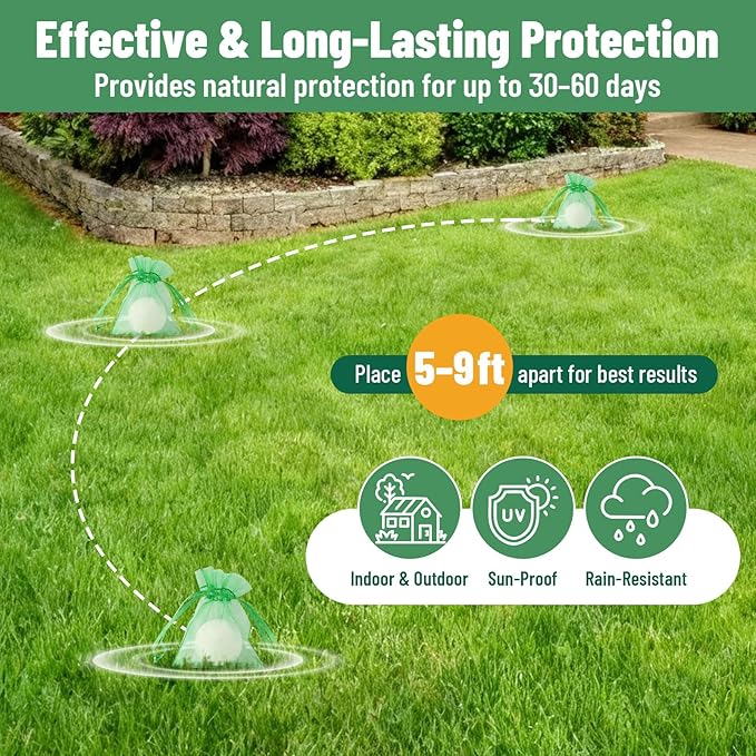 Cat Repellent Outdoor & Indoor, Cat Deterrent Outdoor Indoor, Natural Essential Oil Ball, Anti Cats Scratch for Furniture, Keep Cats Out of Yard, Keep Cats Away from Garden, Lawn Plants, 12 Packs