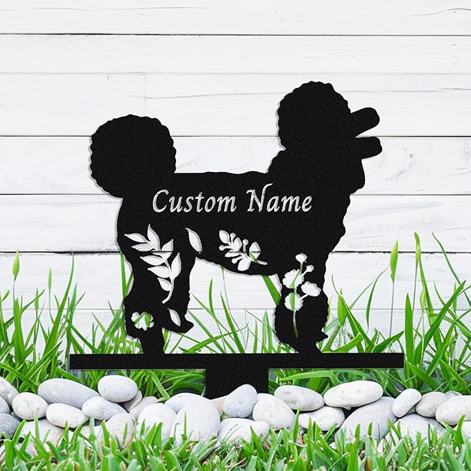 Personalized Dog Memorial Stake, Dog Grave Marker, in Memorial of Dog, Dog Loss Gift, Dog Name Sign Pet Sympathy Gift Poodle