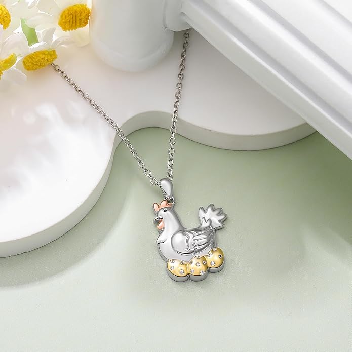 KZX Cat/Dog/Phoenix/Eagle/Whale/Shark/Puffin/Starfish/Chicken/Butterfly/Owl/Bee/Frog/Seahorse Necklace Sterling Silver Animal Pendant Jewelry Gift for Women