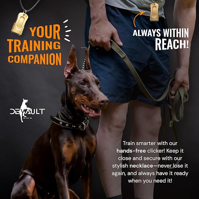 Metal Clickers for Dog Training – Dog Clicker for Training with Loud Crisp Sound for Behaviour Reward – Brass Style with Magnetic Clasp and Velvet Pouch – 3 Pack Pet Clicker