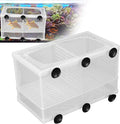 Fish Breeder Box, Fish Isolation Boxes with Suction Cups Hatching Incubator Isolation Box for Small Fishes Hatchery(L with Partition)