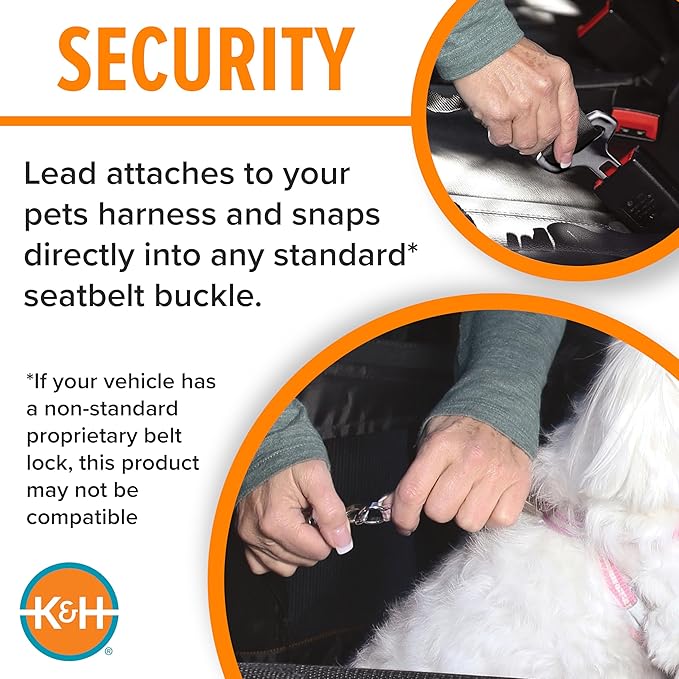 K&H Pet Products Buckle N Go Dog Car Seat for Small Dogs, Waterproof Fabric, Breathable Mesh Sides, Adjustable Seat Belt Leash, Carseat for Small Pets, Car Seat Carrier - XS 16 X 14 X 14in